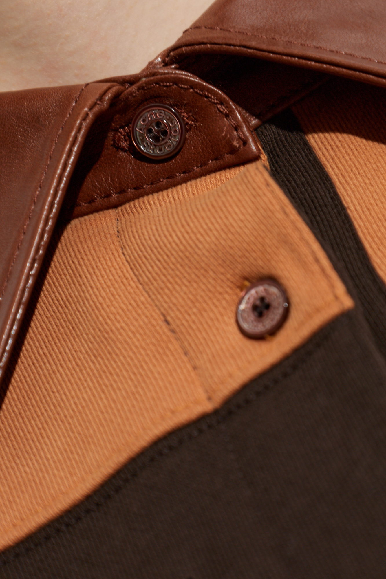 Acne Studios Polo with leather collar | Women's | Vitkac